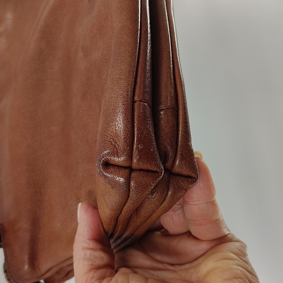 Margot New York Chestnut Brown Crossbody Purse Three Multiple Section Zip Top - Picture 4 of 12